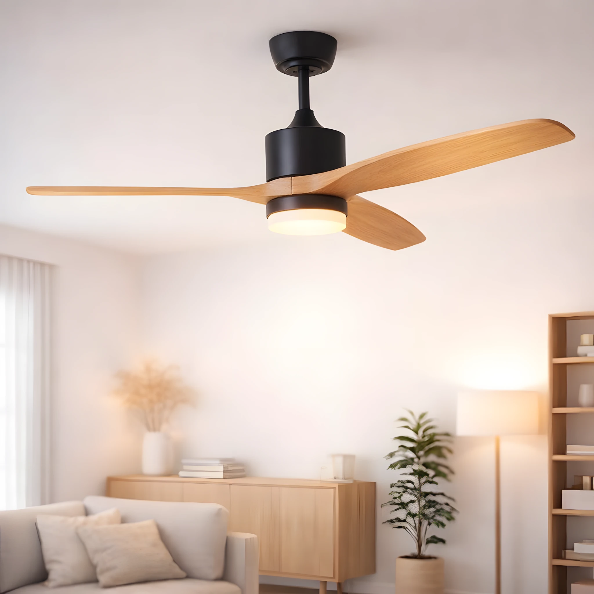 Natural Wood with Light ceiling fan